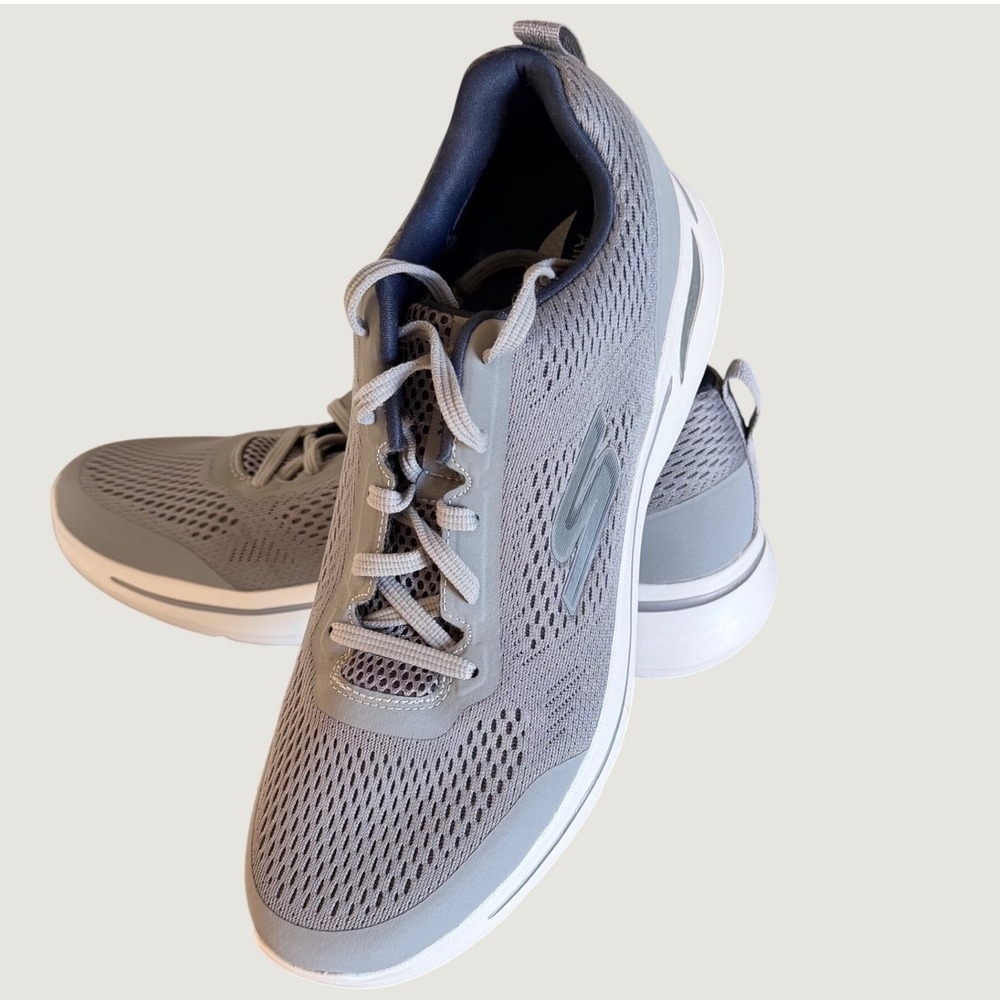 Skechers Go Walk Arch Fit Men 13 Grey Navy 216116 Athletic Comfort Walking Shoe